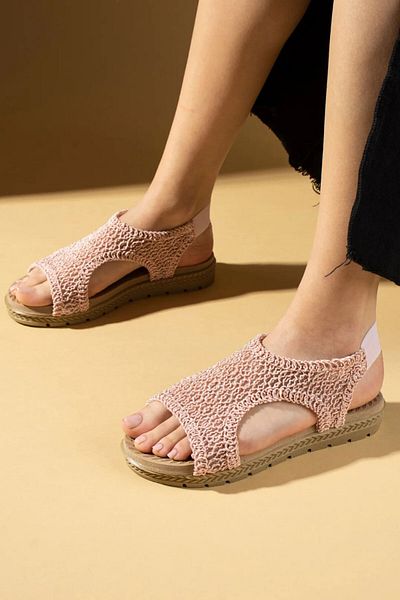 Gob London Women's Lace Summer Sandals Thin Sole Back Elastic 1021-123-0004