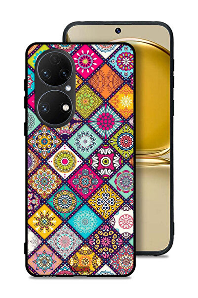 Tolwak غطاء حماية لهاتف هواوي P50 بنمط مربعات ماندالا