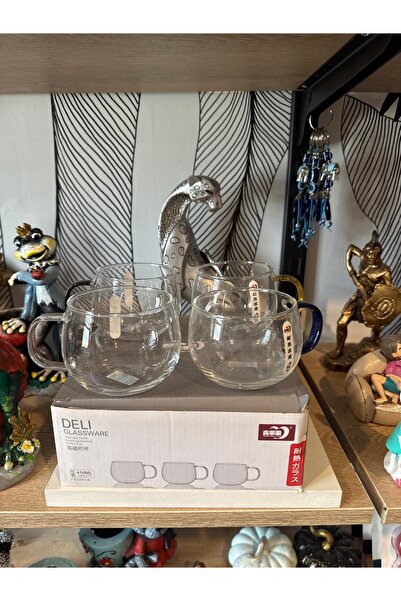 Atak Hediyelik Borosilicate 4-Piece Chubby Glass Mug 410 Cc