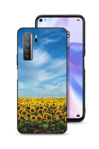 Tolwak غطاء حماية لهاتف هواوي P40 لايت 5G بطبعة عباد الشمس تحت السماء