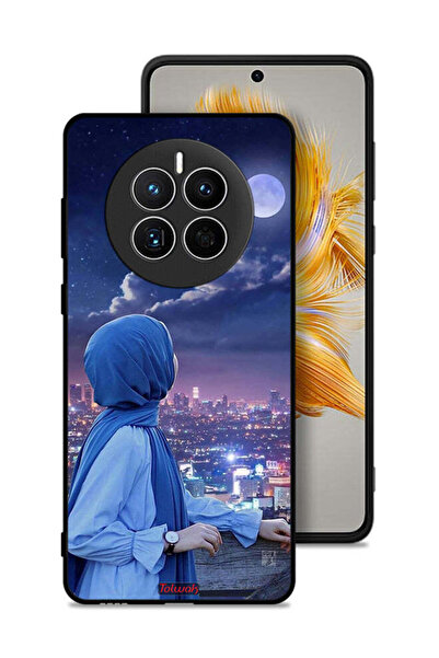 Tolwak غطاء حماية لهاتف هواوي ميت 50 بطبعة فتاة محجبة تنظر إلى القمر