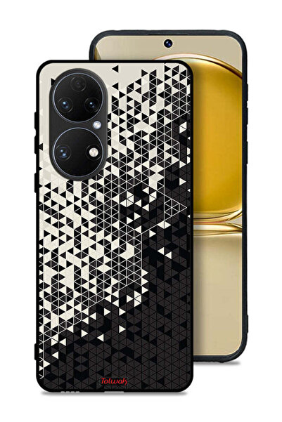 Tolwak غطاء حماية لهاتف هواوي بي 50 بنمط مثلث فني رقمي