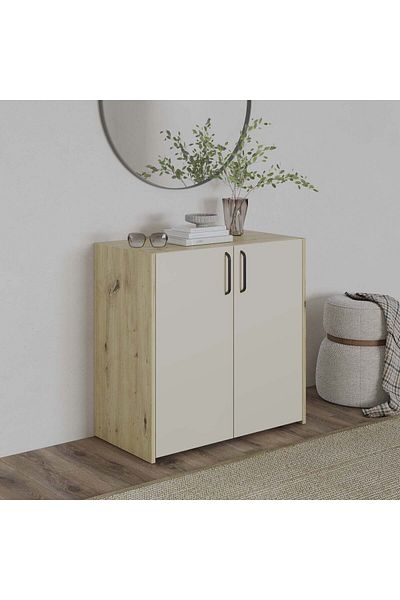 haaus.ro Malmo drawer dresser, 2 Usi, Artisan/Clay shelf, 81 x 42 x 80 cm