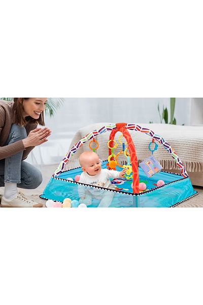 rexa Baby Play Mat Baby Activity Gym Mat with 5 Infant Learning Sensory Baby Toys for Sensory