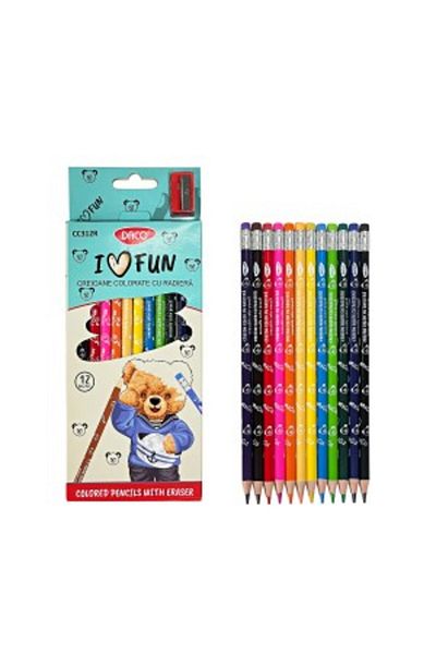 daço Daco Colored Pencils Set of 12 with Eraser