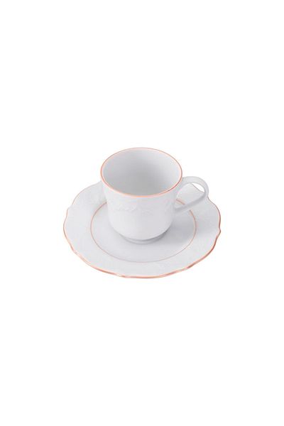 Porland Rose Paint Gilding Coffee Set for 6 People 85Cc 12 Pieces