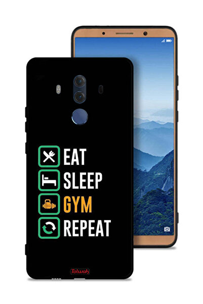 Tolwak غطاء حماية لهاتف هواوي ميت 10 برو، Eat Sleep Gym Repeat