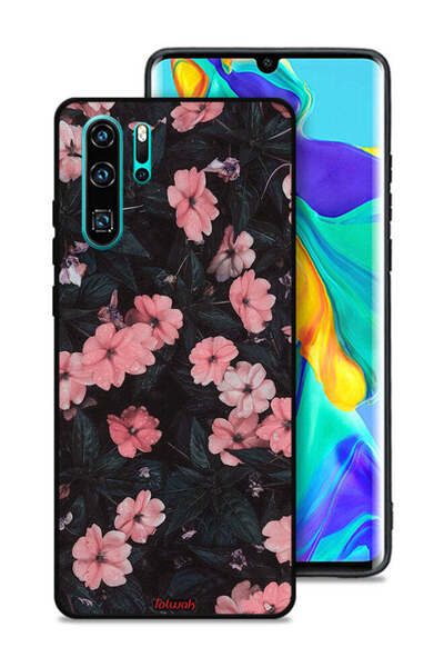Tolwak غطاء حماية لهاتف هواوي بي 30 برو - لون الخوخ والورود الصغيرة