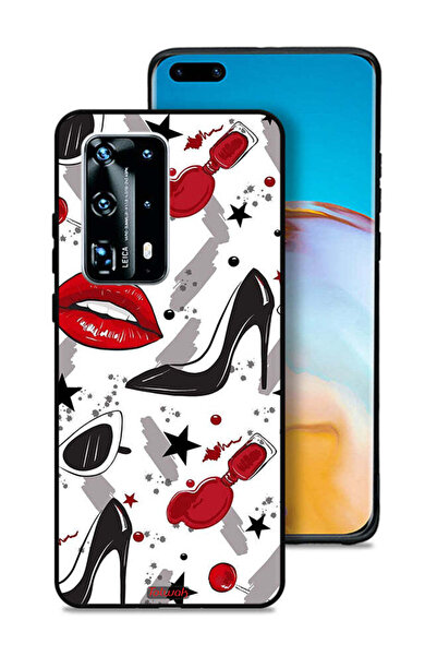 Tolwak غطاء حماية لهاتف هواوي بي 40 برو بلس 5G برسومات أحمر الشفاه والأحذية