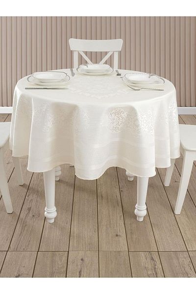 Karna Home Față de masă rotundă Jacquard Caramel
