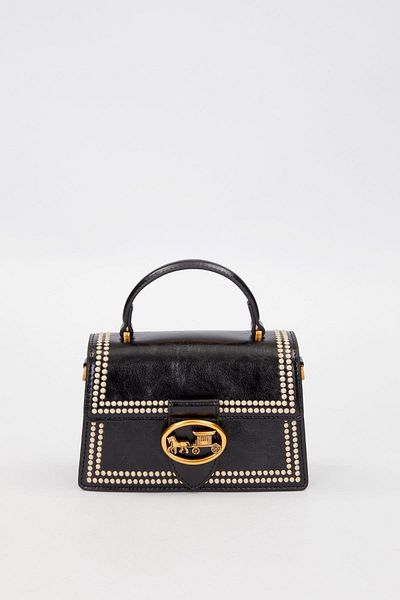 Levidor Premium Patterned Strap Detail Shoulder Bag Black