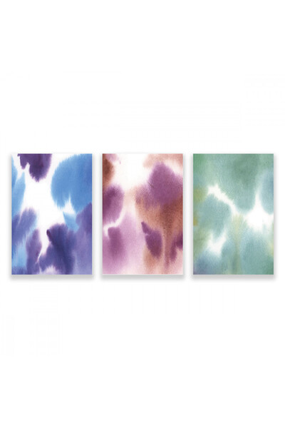 Marktna ثلاث لوحات قماشية مودرن بتصميم رسم تجريدي مع برواز شامبين مجوف