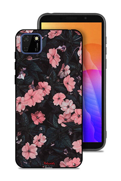 Tolwak غطاء حماية لهاتف هواوي Y5p - لون الخوخ والورود الصغيرة