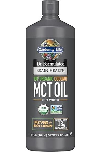 GARDEN OF LIFE , Dr. Formulated Brain Health, 100% Organic Coconut MCT Oil, Unflavored, 13 g, 16 fl o