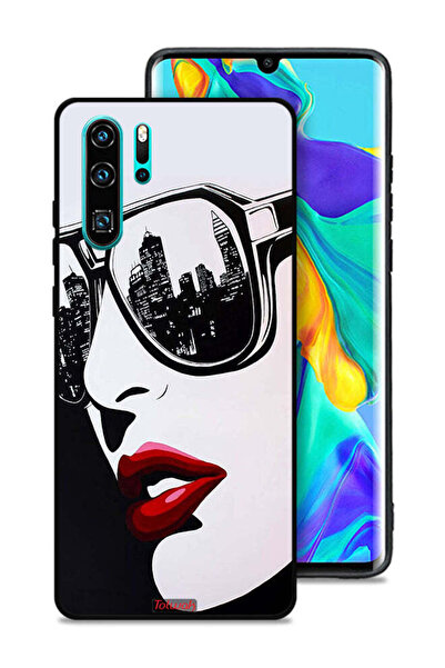 Tolwak غطاء حماية لهاتف هواوي P30 Pro بتصميم وجه فتاة وفن تجريدي