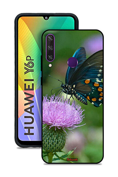 Tolwak Huawei Y6p Protective Case Cover Butterfly Sitting On Flower