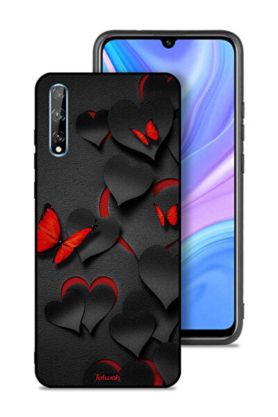 Tolwak غطاء حماية لهاتف هواوي بي سمارت إس بنقشة قلوب وفراشات