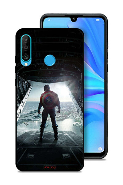 Tolwak غطاء حماية لهاتف هواوي نوفا 4e بتصميم صورة كابتن أمريكا