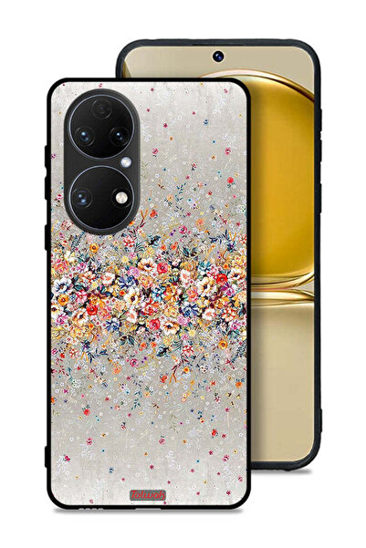 Tolwak غطاء حماية لهاتف Huawei P50E بنقشة زهور صغيرة وفن تجريدي