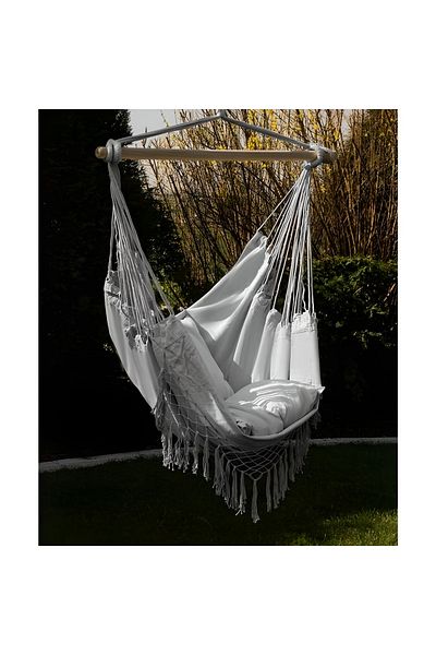 Gardlov Brazilian hammock rocking chair garden terrace, maximum weight 120kg, 2 soft cushions, universal