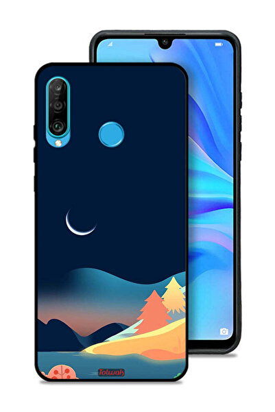 Tolwak غطاء حماية لهاتف هواوي P30 لايت برسومات تجريدية للقمر