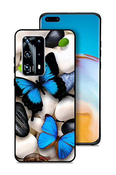 Tolwak غطاء حماية لهاتف هواوي بي 40 برو بلس 5G بنقشة فراشات على أحجار