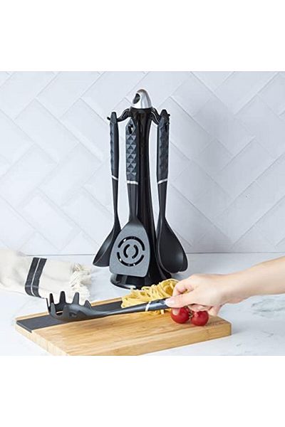 Mena Rise Şirinshop Morde Gray 6 Piece Service Set with Stand 1108107