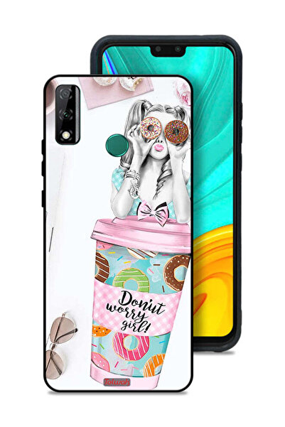 Tolwak غطاء حماية لهاتف هواوي Y8s بتصميم فتاة القلق دونات