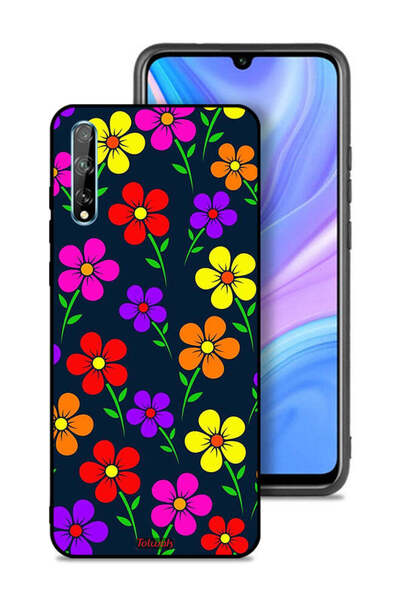 Tolwak غطاء حماية لهاتف هواوي بي سمارت إس - زهور ملونة