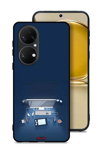 Tolwak Huawei P50E Protective Case Cover Computer Desk Art