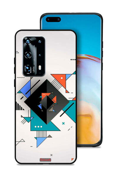 Tolwak غطاء حماية لهاتف هواوي بي 40 برو بلس 5G بأشكال مربعة ومثلثة ونمط تجريدي