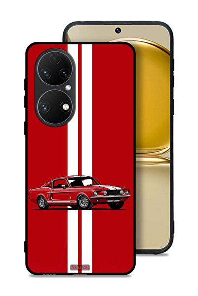 Tolwak Huawei P50 Protective Case Cover Vintage Car Abstract Art