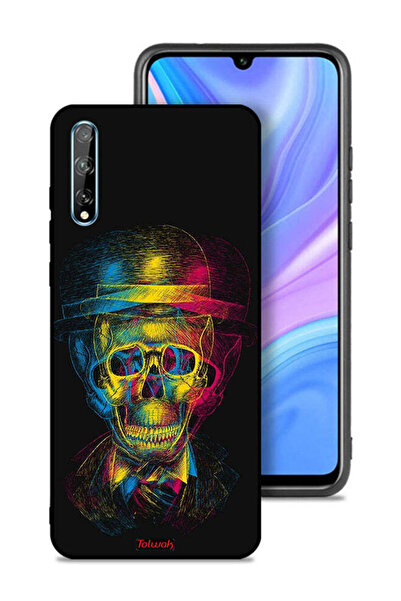 Tolwak غطاء حماية لهاتف هواوي بي سمارت إس بتصميم جمجمة وقبعة ملونة وفن خيالي