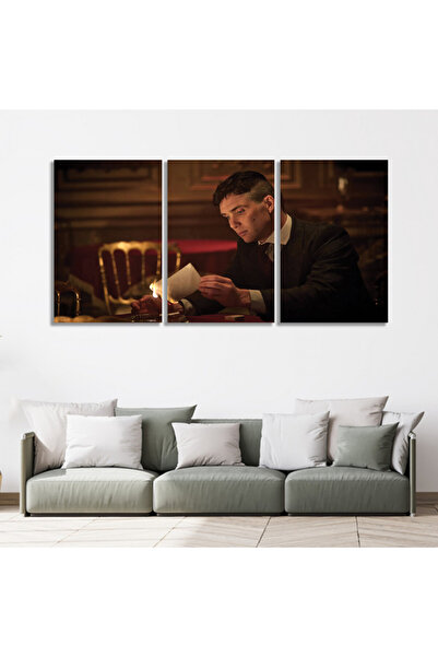 SND ثلاث لوحات قماشية بتصميم مسلسل peaky BLINDERS مع برواز شامبين مجوف