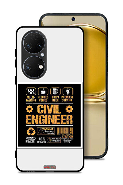 Tolwak غطاء حماية لهاتف Huawei P50E، ملصق مهندس مدني