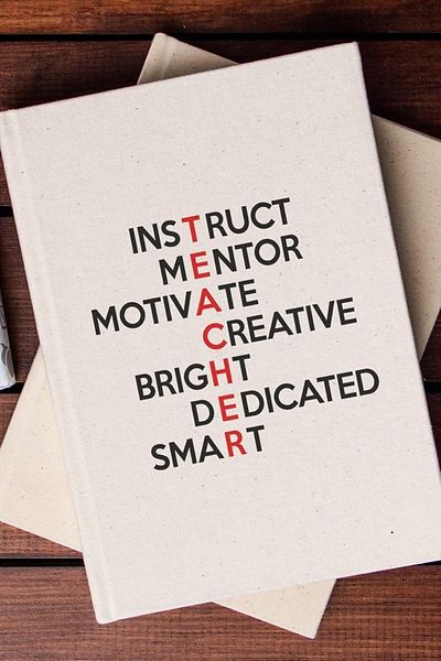 Mena Rise Şirinshop Teacher's Day Gift Teacher Word Design Canvas Notebook 1108107