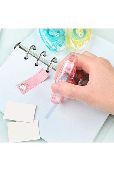 Lumely 3PCS Correction Tape(8mm x 5m),Colorful Adhesive Tape,Portable Smooth Roller Corrector for Child
