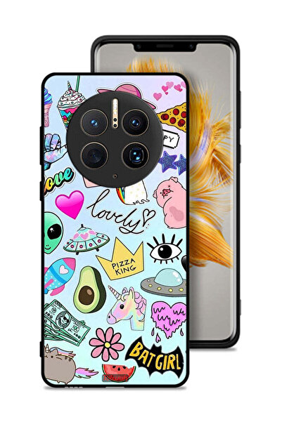 Tolwak Huawei Mate 50 Pro Protective Case Cover Lovely Stickers