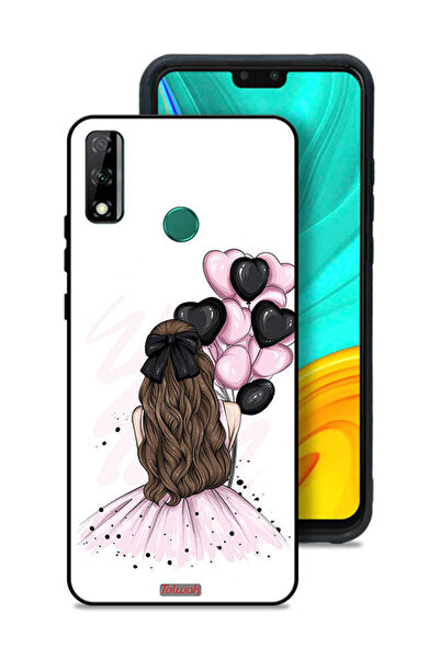 Tolwak غطاء حماية لهاتف هواوي Y8s بتصميم فتاة تحمل بالونات
