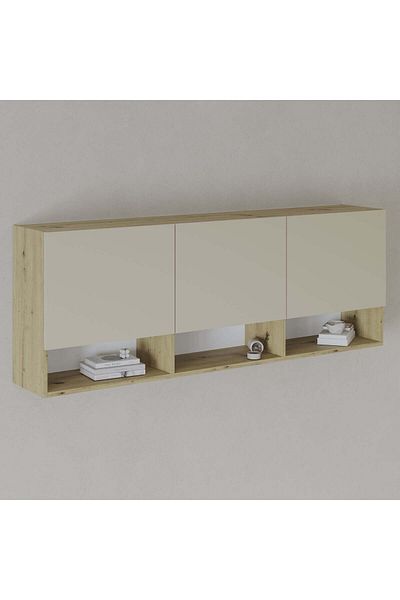 haaus.ro haaus Malmo wall cabinet, 3 doors, Artisan Oak/Clay, 164 x 27 x 60 cm