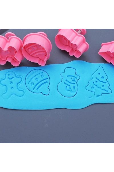 Mena Rise Diyar-Ifırsatshop Shaped Man Pine Tree Pressed Cookie Mold Gingerbread Man Patterned Ş