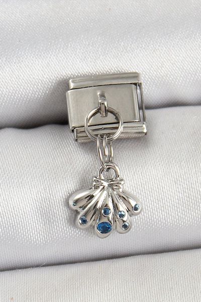 Clariss 316L Steel Dangle Bow Bouquet Model Silver Color Nomination Charm