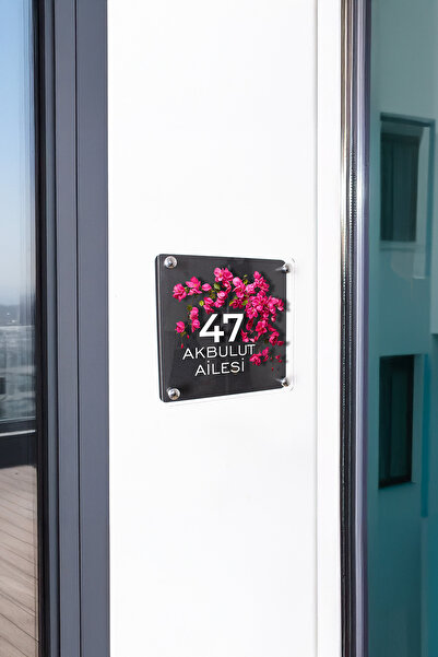 Morimora Kişiye Özel Begonvil Çiçekli Kapı İsimliği
