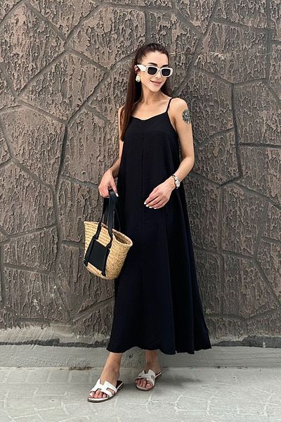 SİTRİNA Long Adjustable Strap Dress