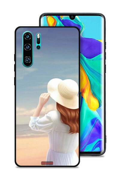 Tolwak غطاء حماية لهاتف هواوي P30 Pro بتصميم فتاة قبعة واقفة