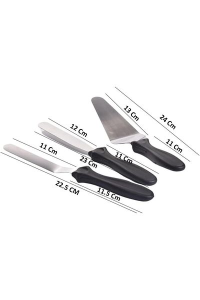 Mena Rise Şirinshop Stainless Steel Non-Slip Handle 3-Piece Spatula Set 1108107