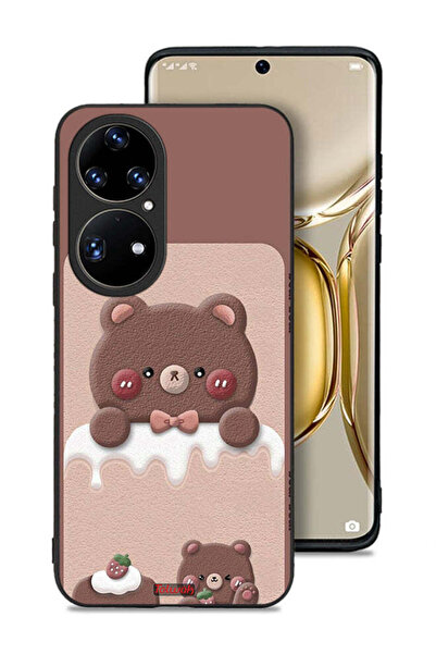 Tolwak غطاء حماية لهاتف هواوي P50 برو بتصميم دب الفراولة