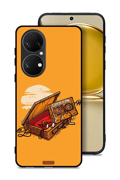 Tolwak غطاء حماية لهاتف هواوي P50E بتصميم شريط كاسيت وشريط لاصق