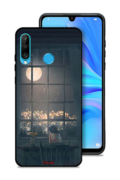 Tolwak غطاء حماية لهاتف هواوي P30 لايت برسم منظر القمر