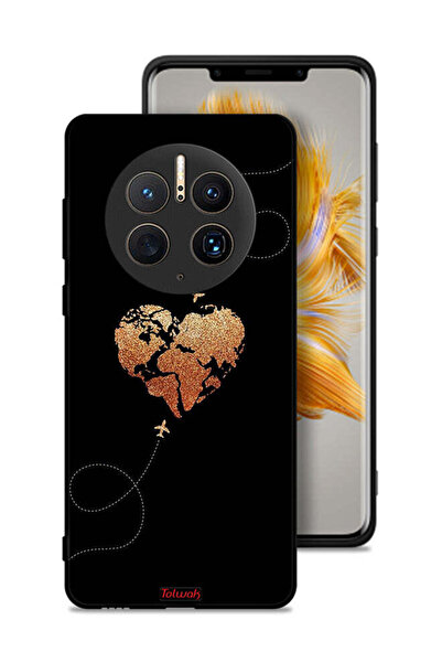 Tolwak Huawei Mate 50 Pro Protective Case Cover Airplanes Touching Heart